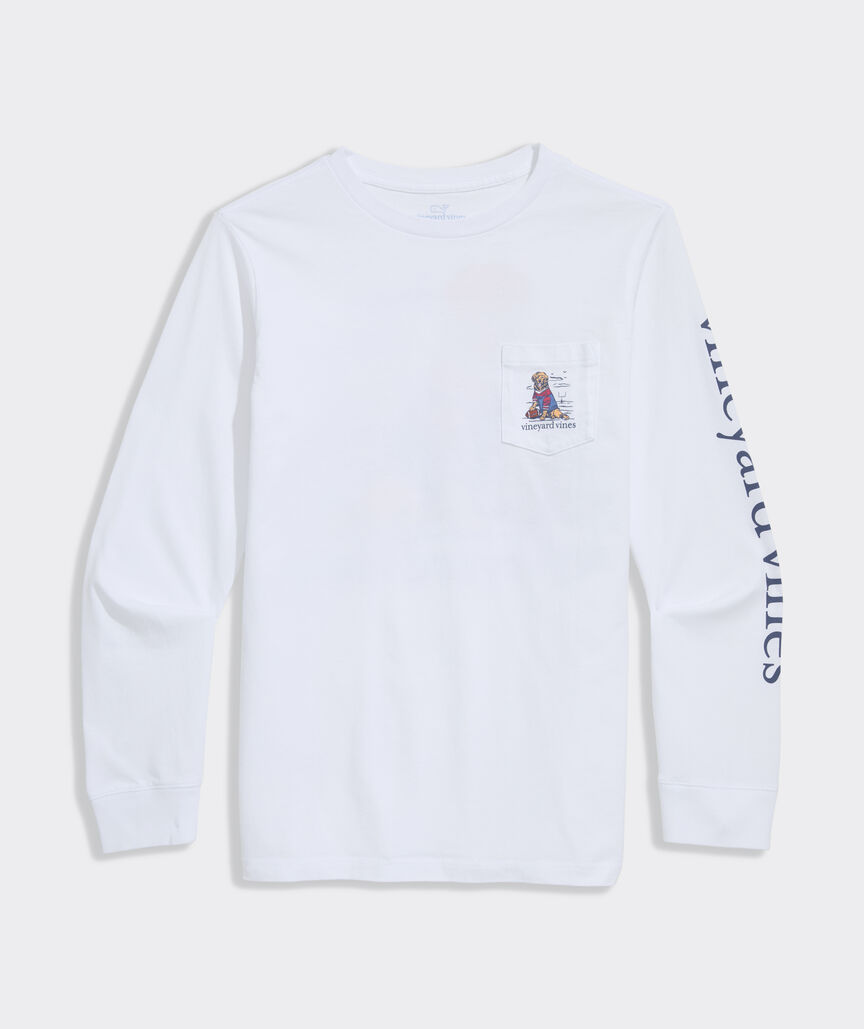 Boys' Football Golden Long-Sleeve Pocket Tee