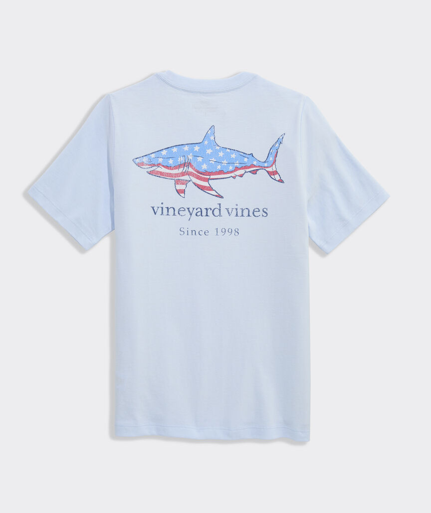 Boys' Flag Shark Short-Sleeve Pocket Tee