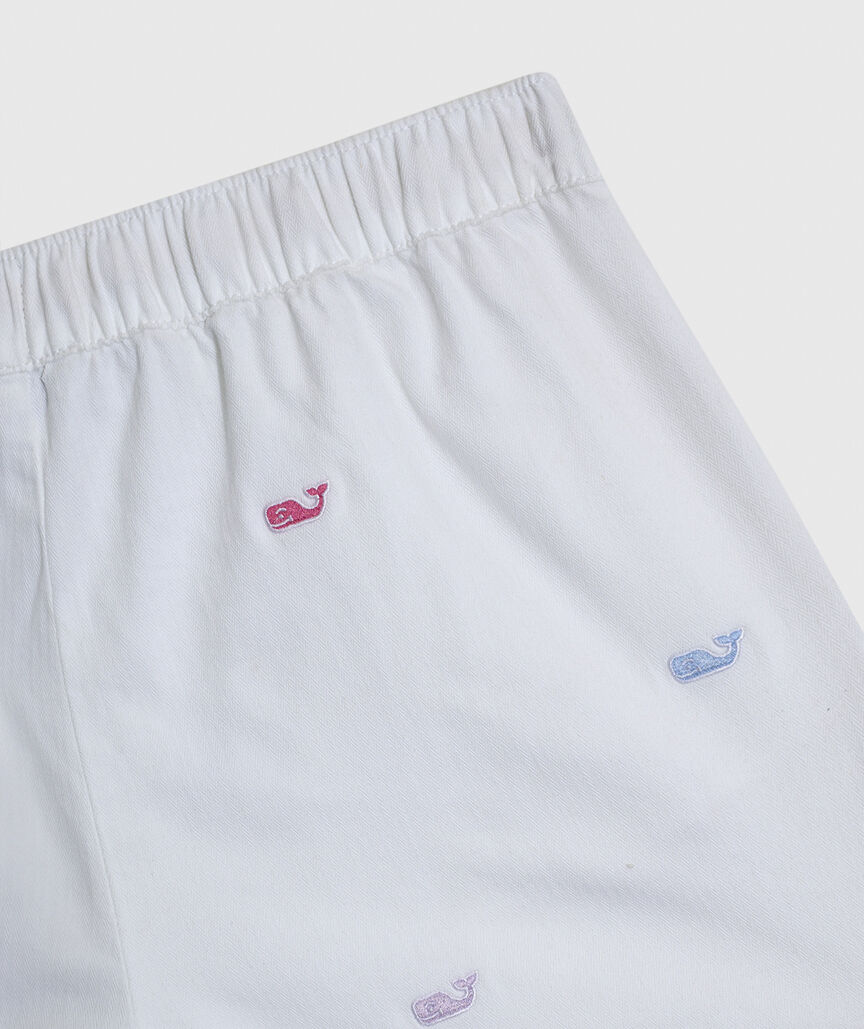 OUTLET Girls' Embroidered Herringbone Pull-On Shorts