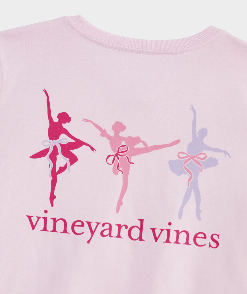 Girls' Ballerina Silhouettes Short-Sleeve Pocket Tee