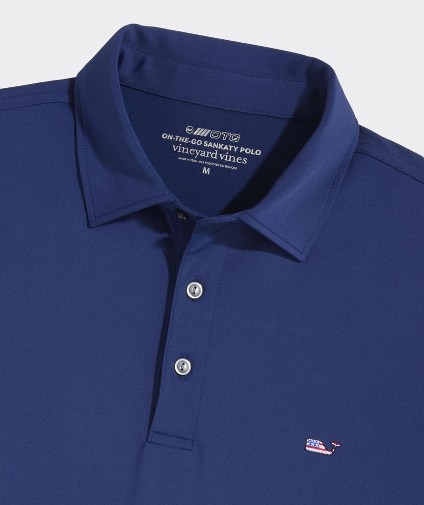 Performance American Flag Whale Solid Sankaty Polo