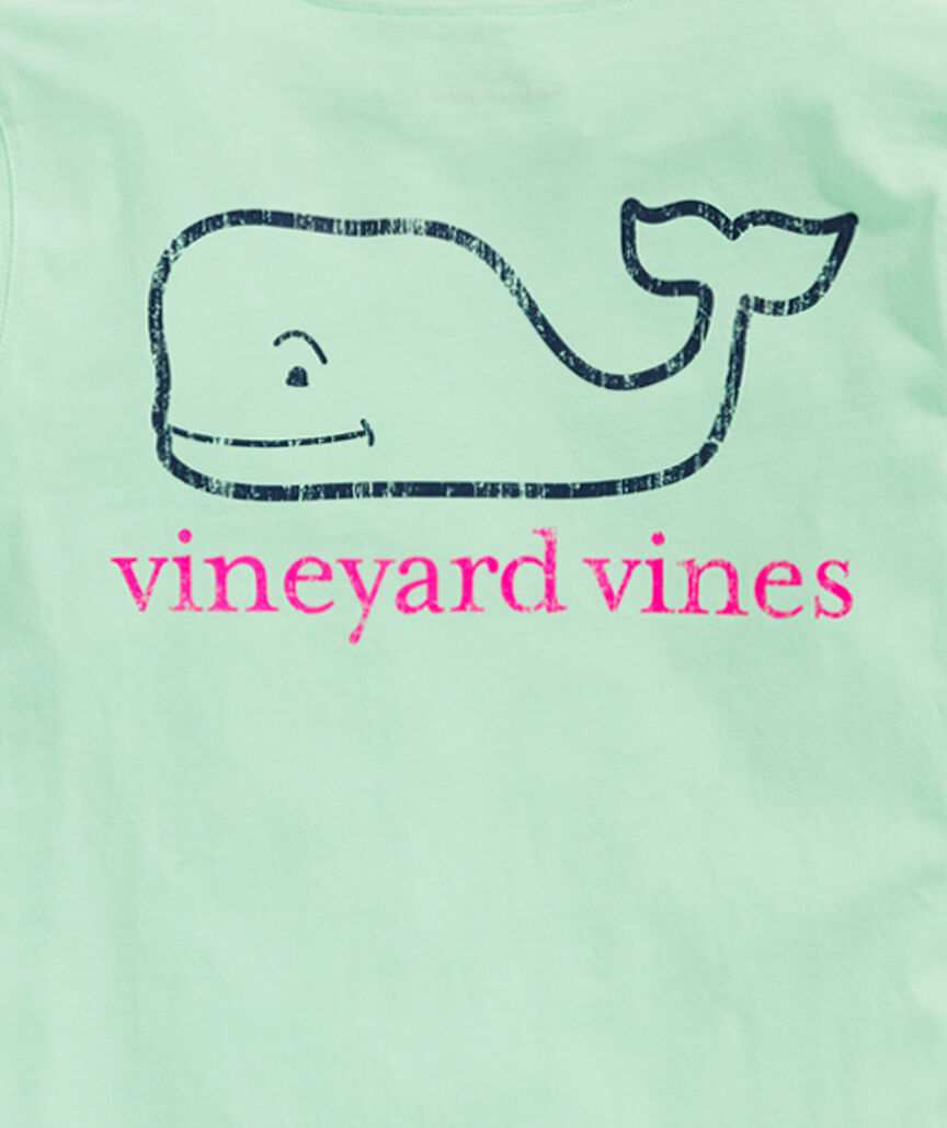 Girls' Long-Sleeve Vintage Whale Pocket Tee