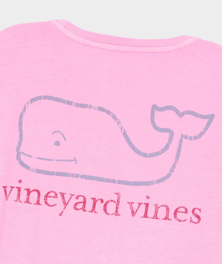 Women's Garment-Dyed Two-Toned Vintage Whale Short-Sleeve Pocket Tee