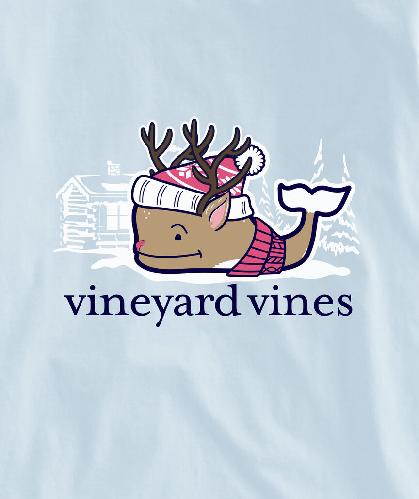 OUTLET Girls' Après Reindeer Whale Long-Sleeve Pocket Tee