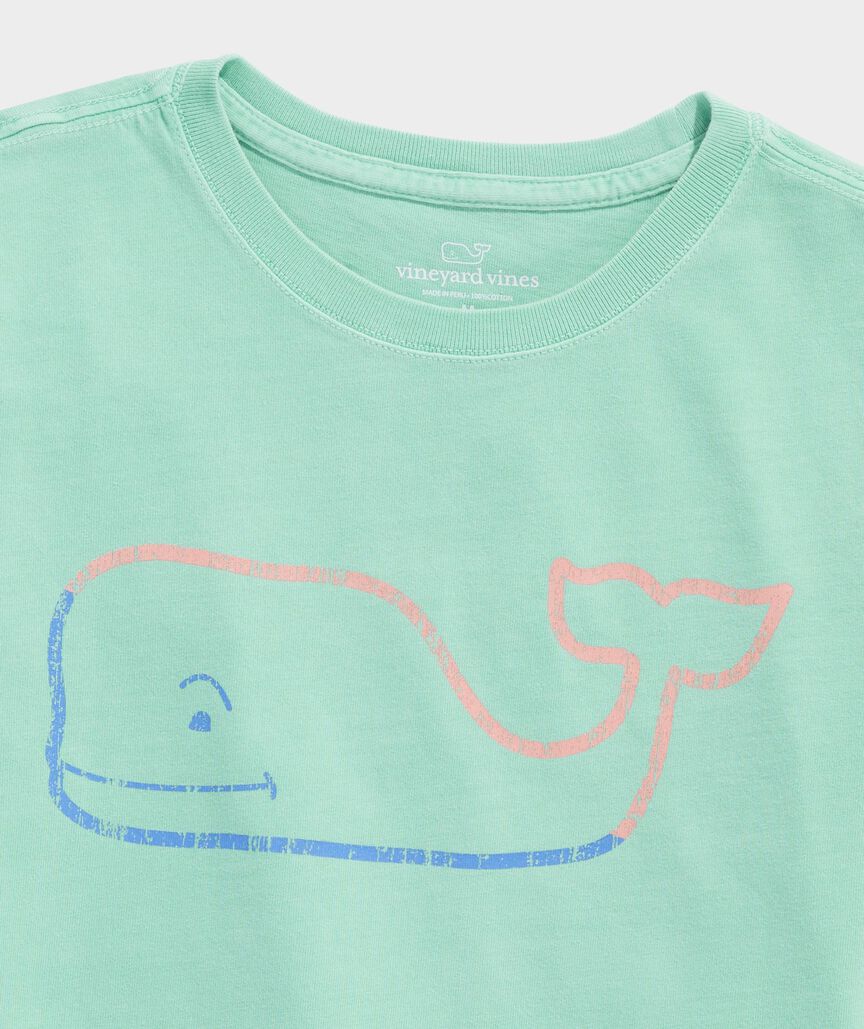 Girls' Garment Dyed Burgee Whale Short-Sleeve Tee