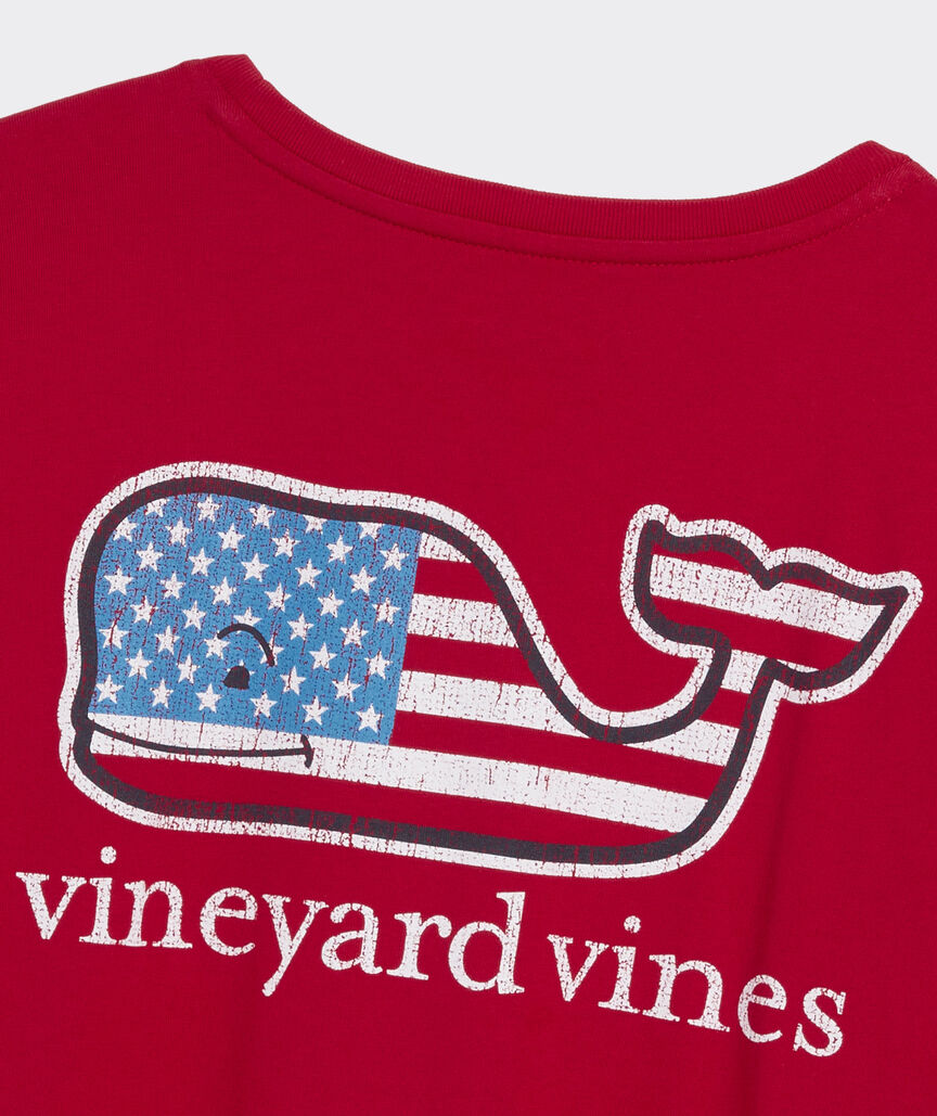 Women's Flag Whale Long-Sleeve Pocket Tee