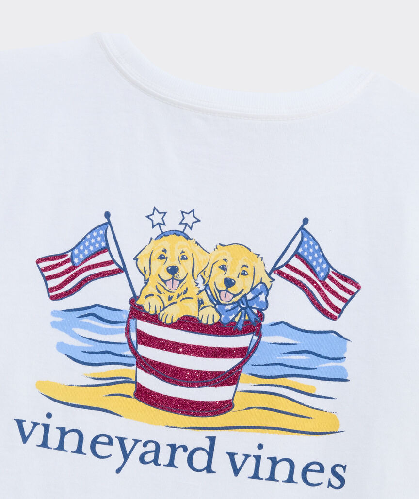 Girls' Beach Bucket Puppies Short-Sleeve Pocket Tee