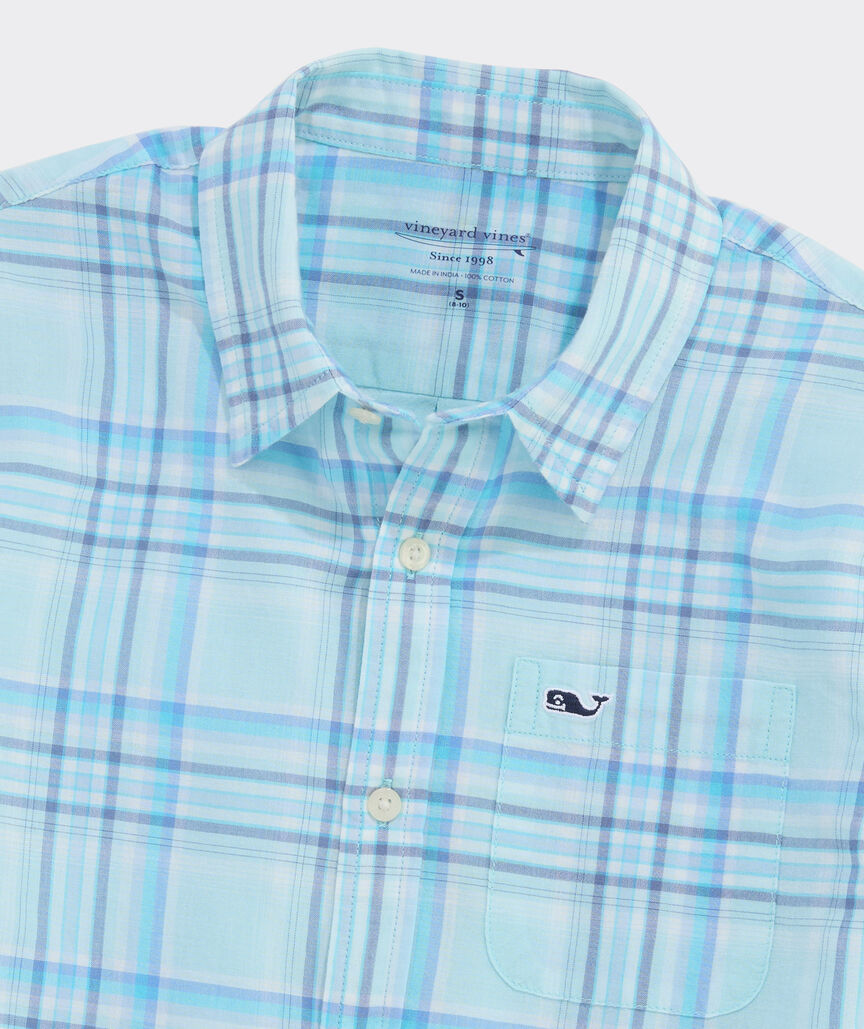 Boys' Cotton Bungalow Plaid Short-Sleeve Shirt