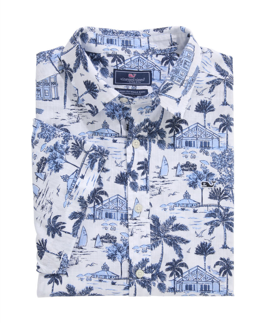 OUTLET Slub Cotton Short-Sleeve Gasparilla Scene Shirt