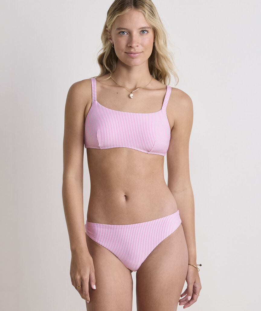 Southampton Seersucker Square Neck Bikini Top