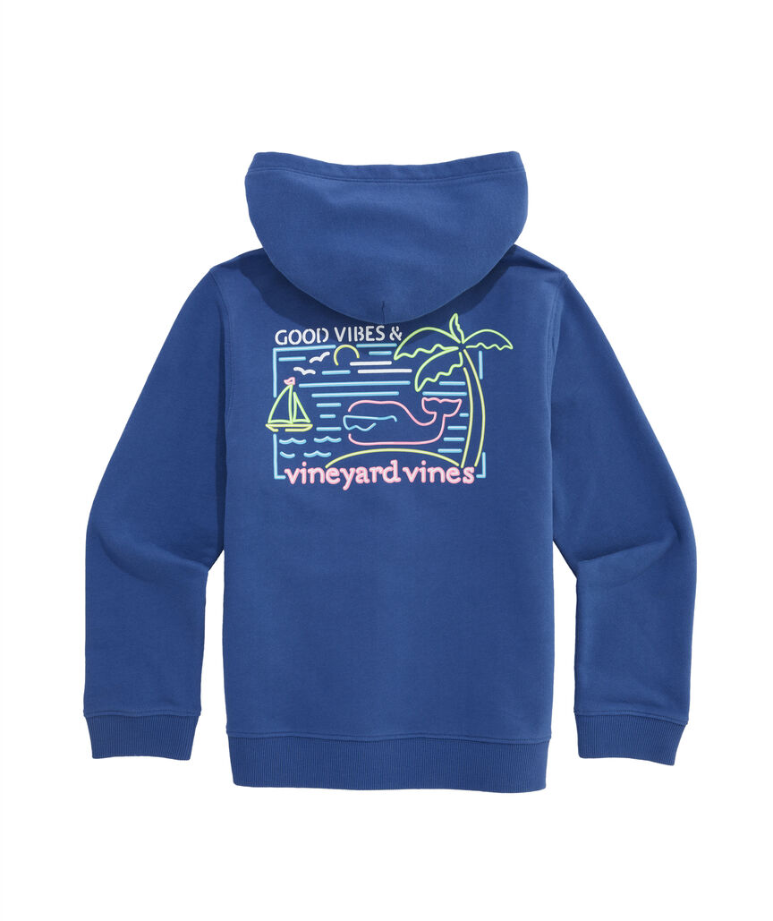 OUTLET Boys' Good Vibes Whale Sunwashed Hoodie