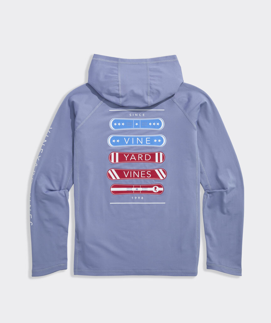 Boys' Performance USA Snowboard Stack Long-Sleeve Harbor Sun Tee