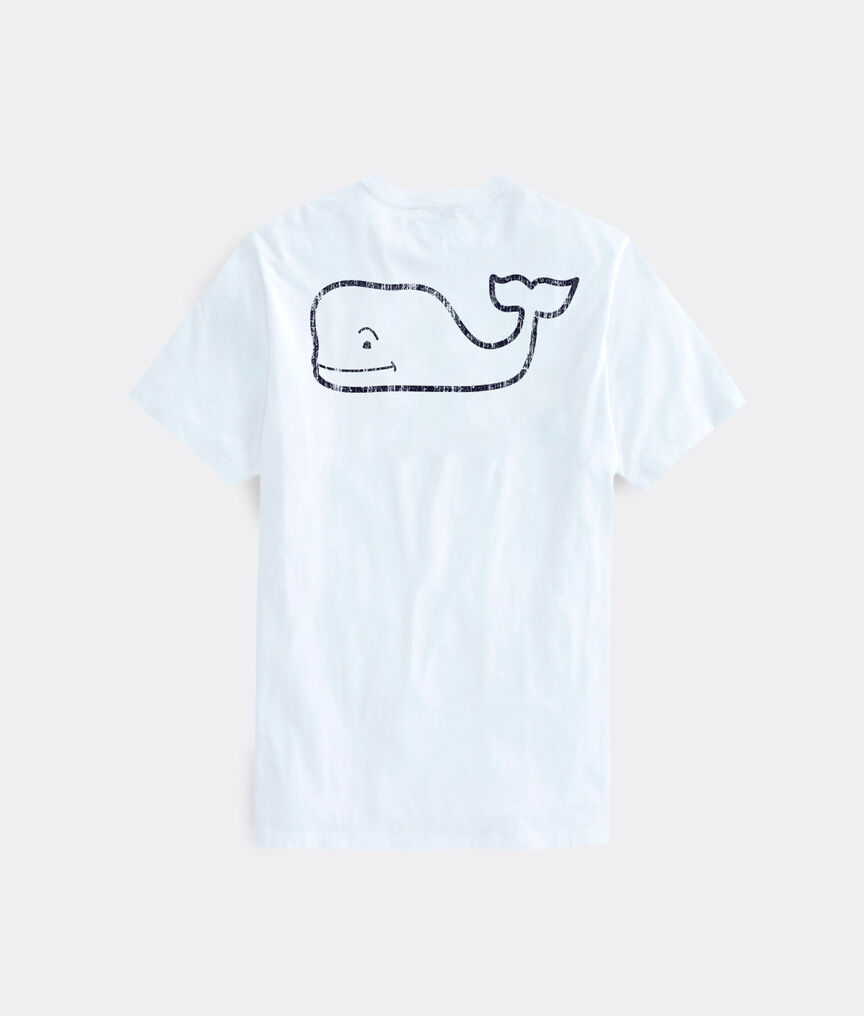 RARE Vineyard Vines Cotton Ski Whale Pocket T-Shirt Blue L/S Tee