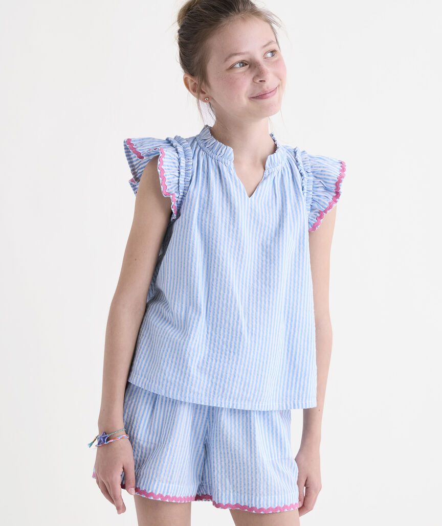 Girls' Piper Seersucker Top