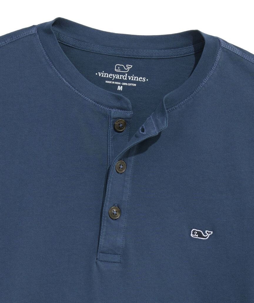 OUTLET Sunwashed Whale Embroidered Henley Tee
