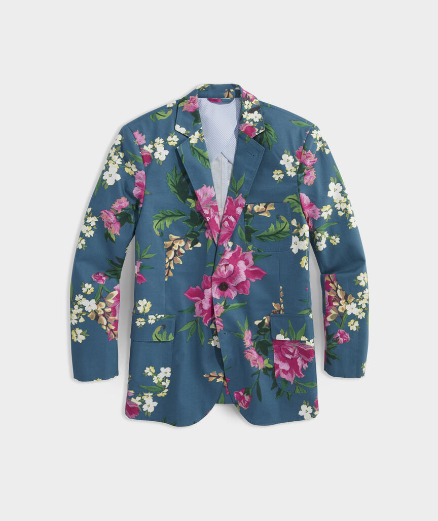Kentucky Derby Cotton-Linen Floral Blazer