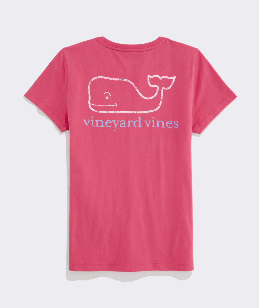 Women's Two-Toned Vintage Whale Short-Sleeve Pocket Tee