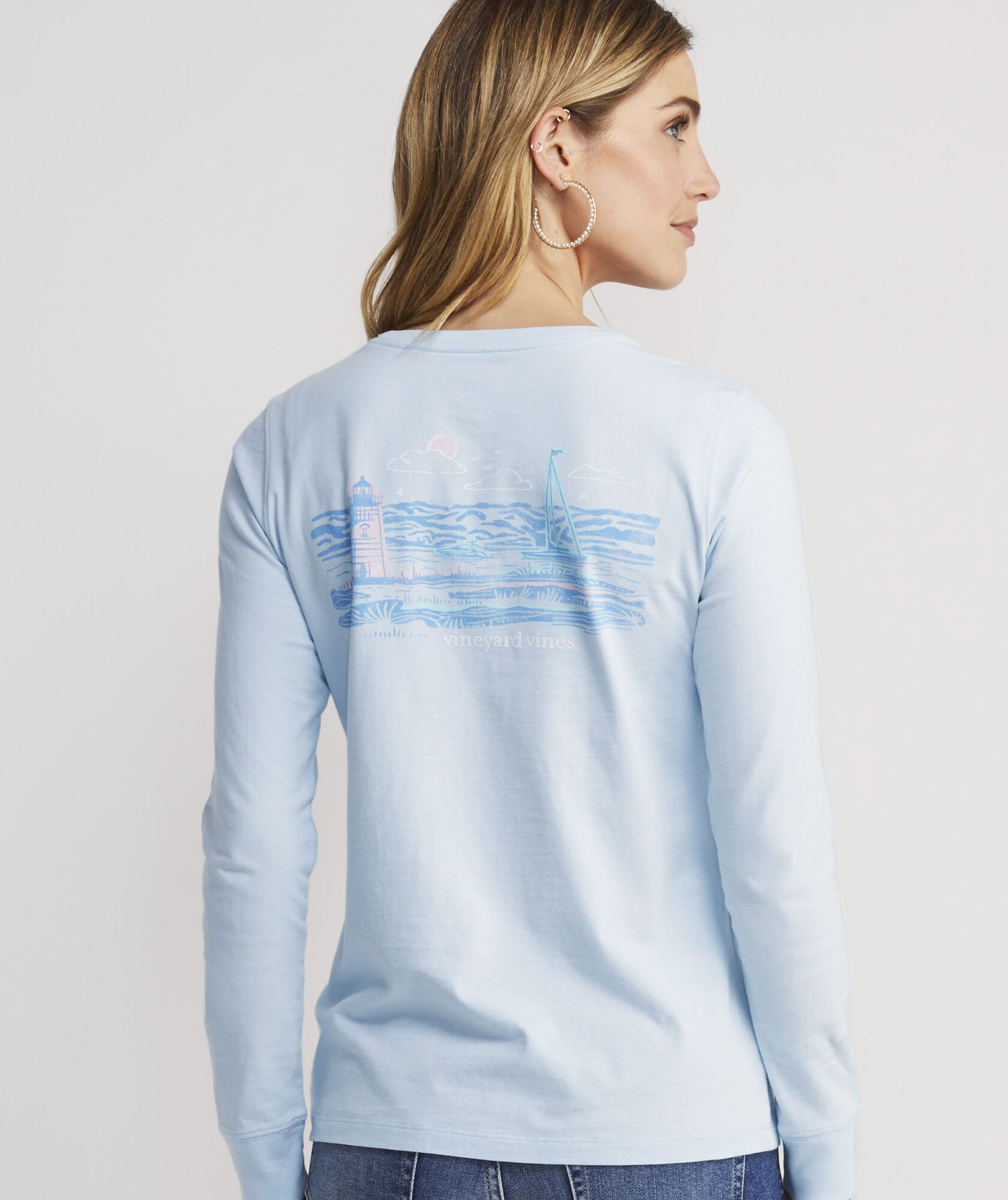 OUTLET Women's Light and Ships Long-Sleeve Pocket Tee