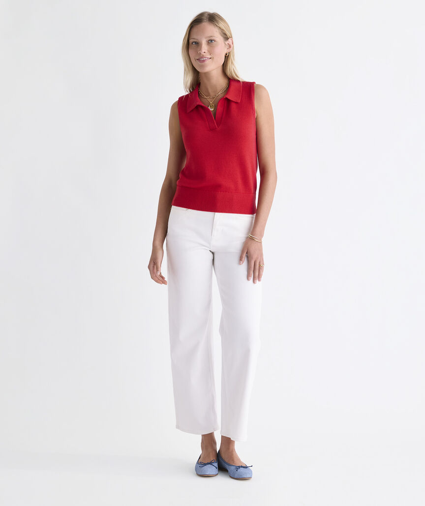 Katie Cotton Polo Sweater Tank