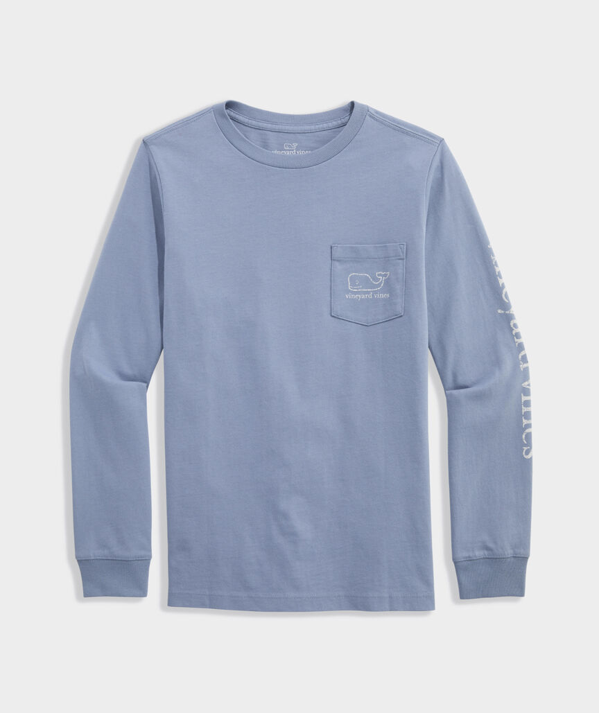Boys' Vintage Whale Long-Sleeve Pocket Tee