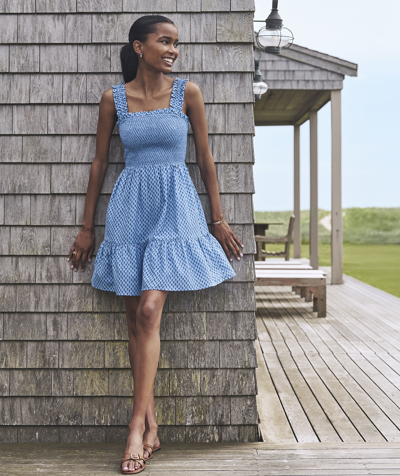 vineyard vines blue dress Vineyard Vines Ellen Derby Maxi Dress