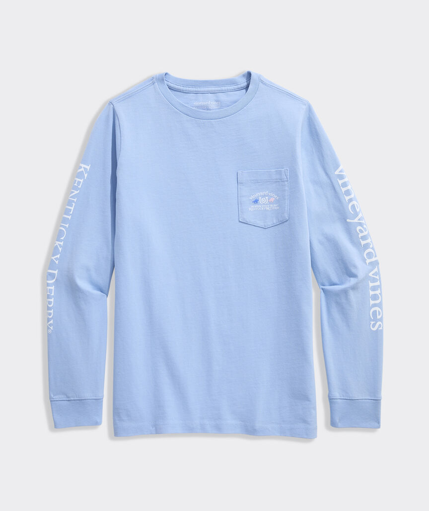 Kentucky Derby Kids' And They're Off Long-Sleeve Pocket Tee