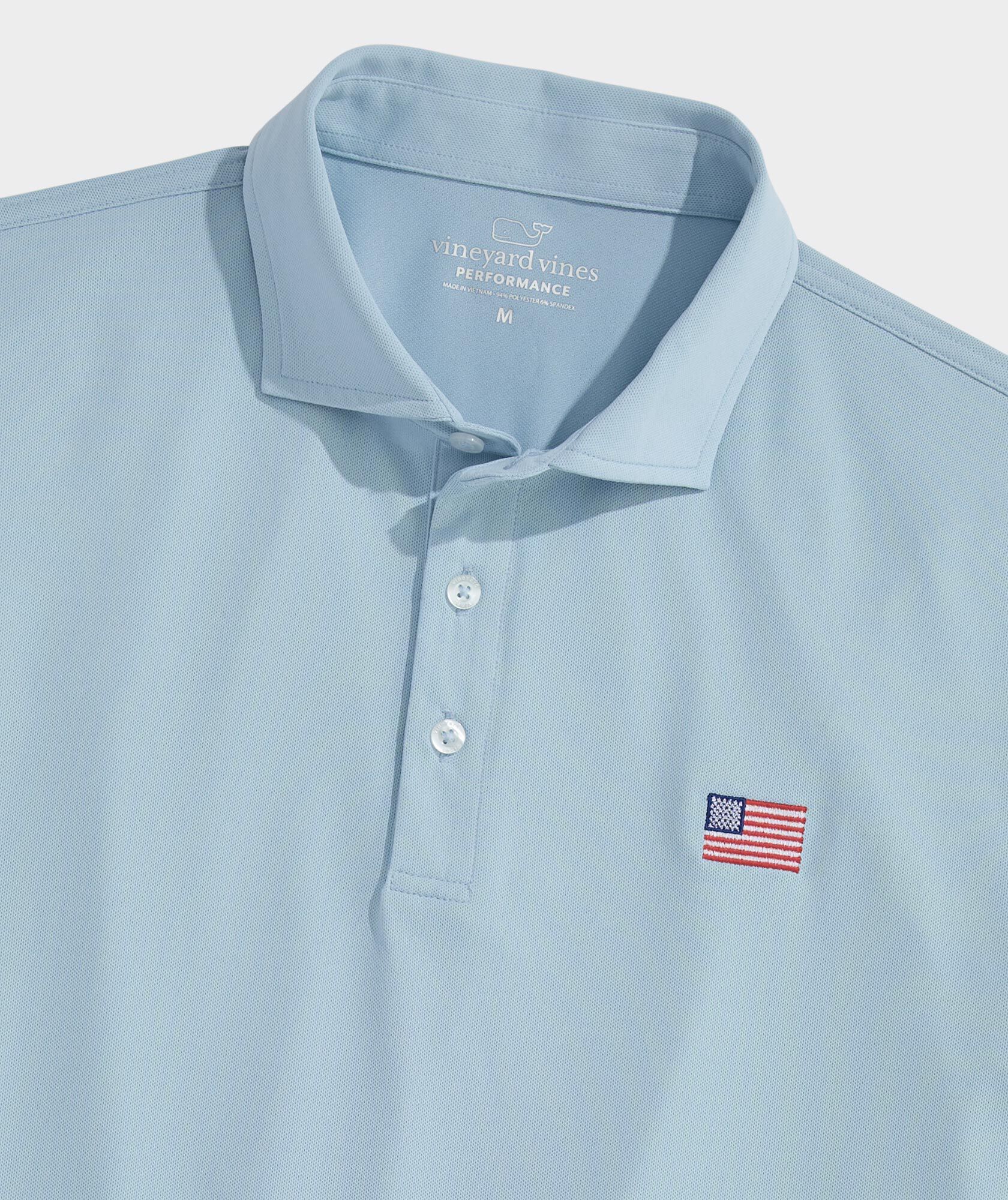 American Flag Performance Lightweight Pique Polo