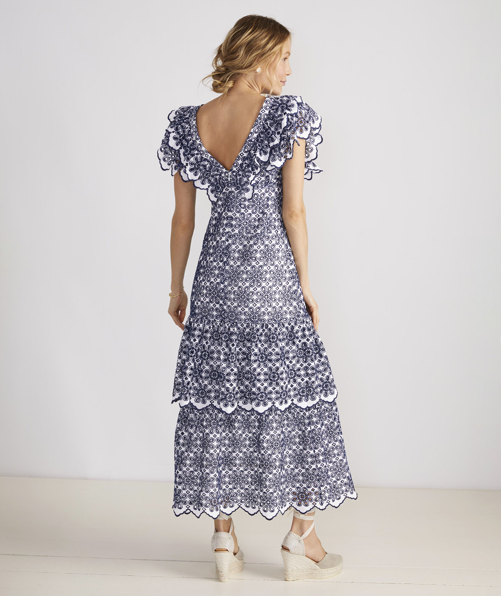 Shop Kentucky Derby Eyelet Ruffle Maxi Dress at vineyard vines