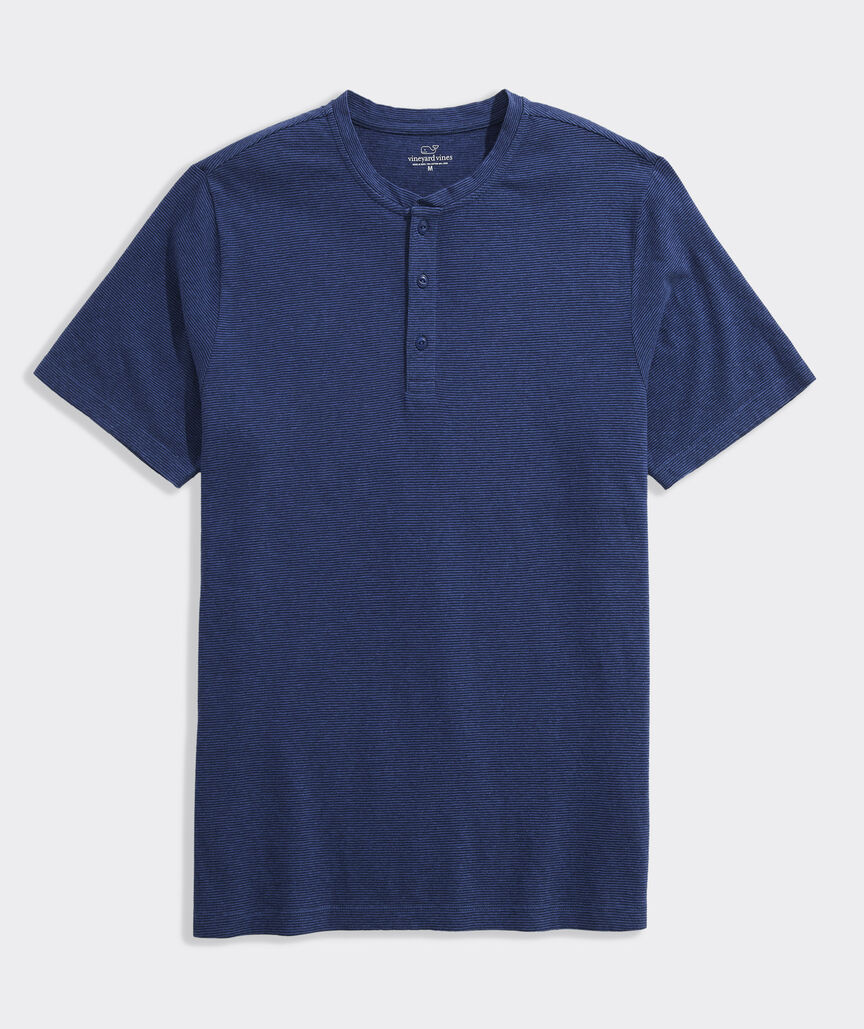 Cotton Linen Short-Sleeve Henley