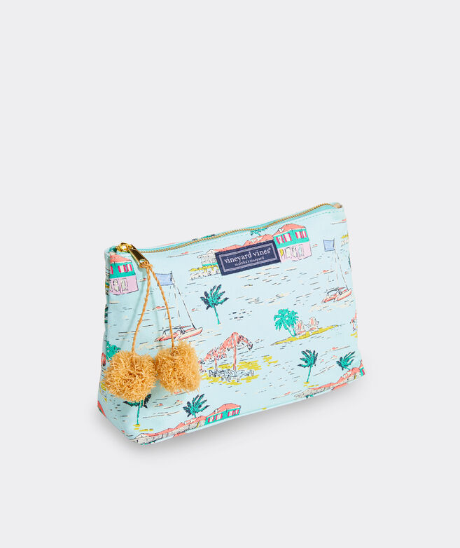 Scenic Printed Canvas Zip Pouch