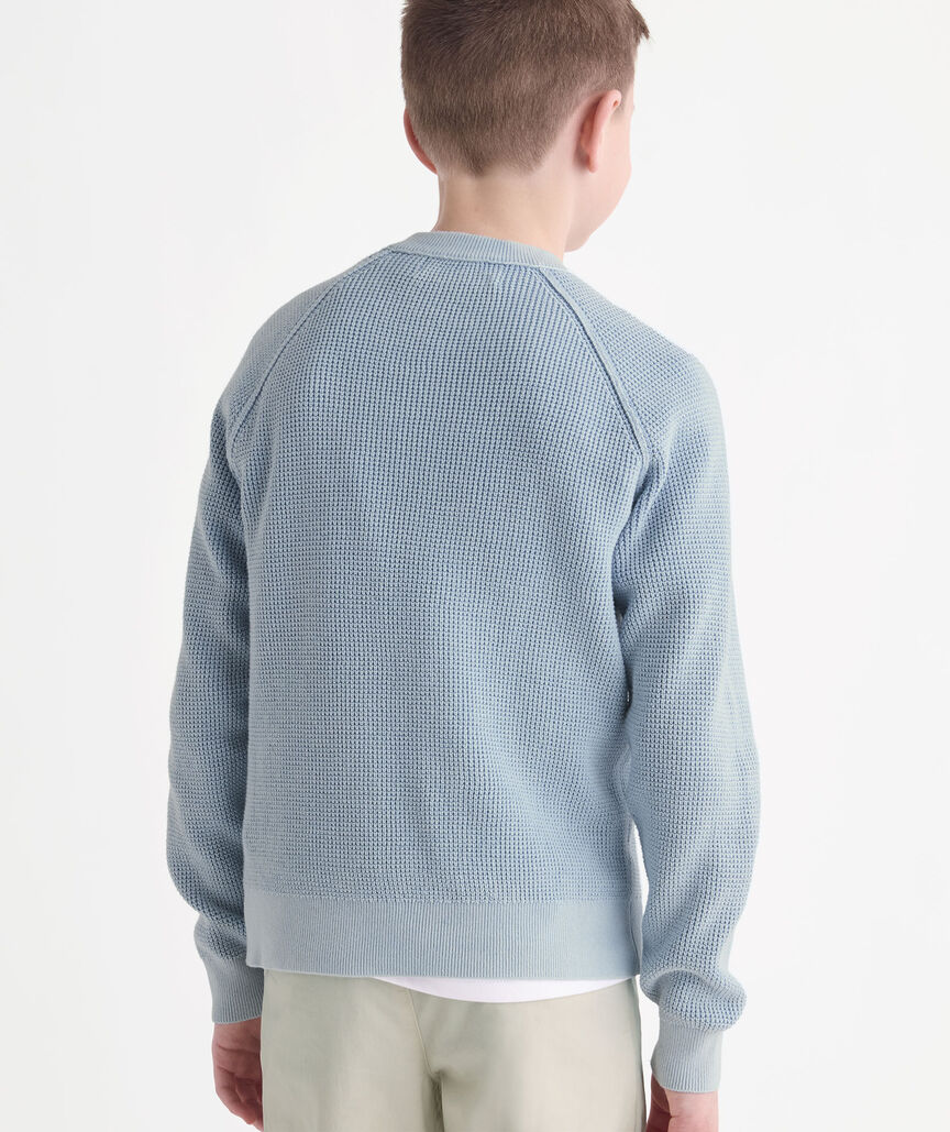 Boys' Garment-Dyed Beach Waffle Crewneck