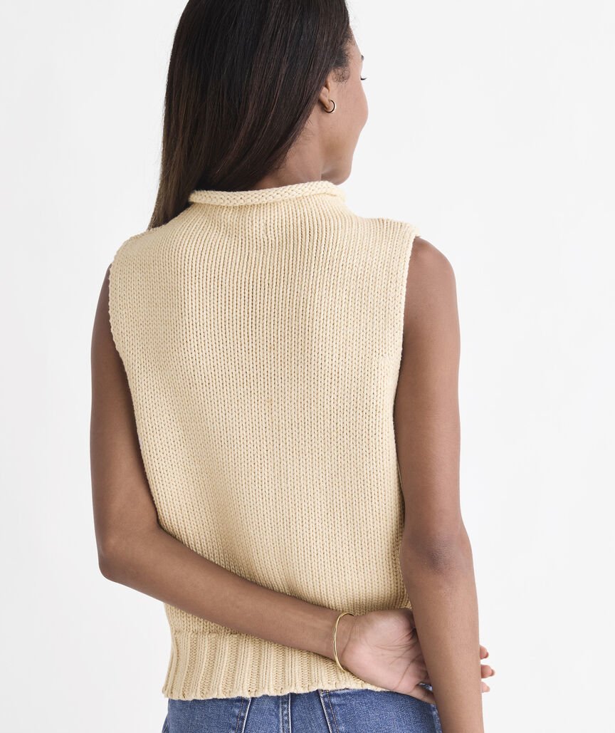 Katie Cotton Mockneck Sweater Tank