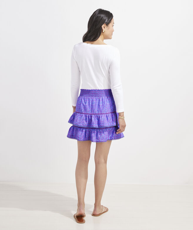 Anegada Block Print Tiered Skirt