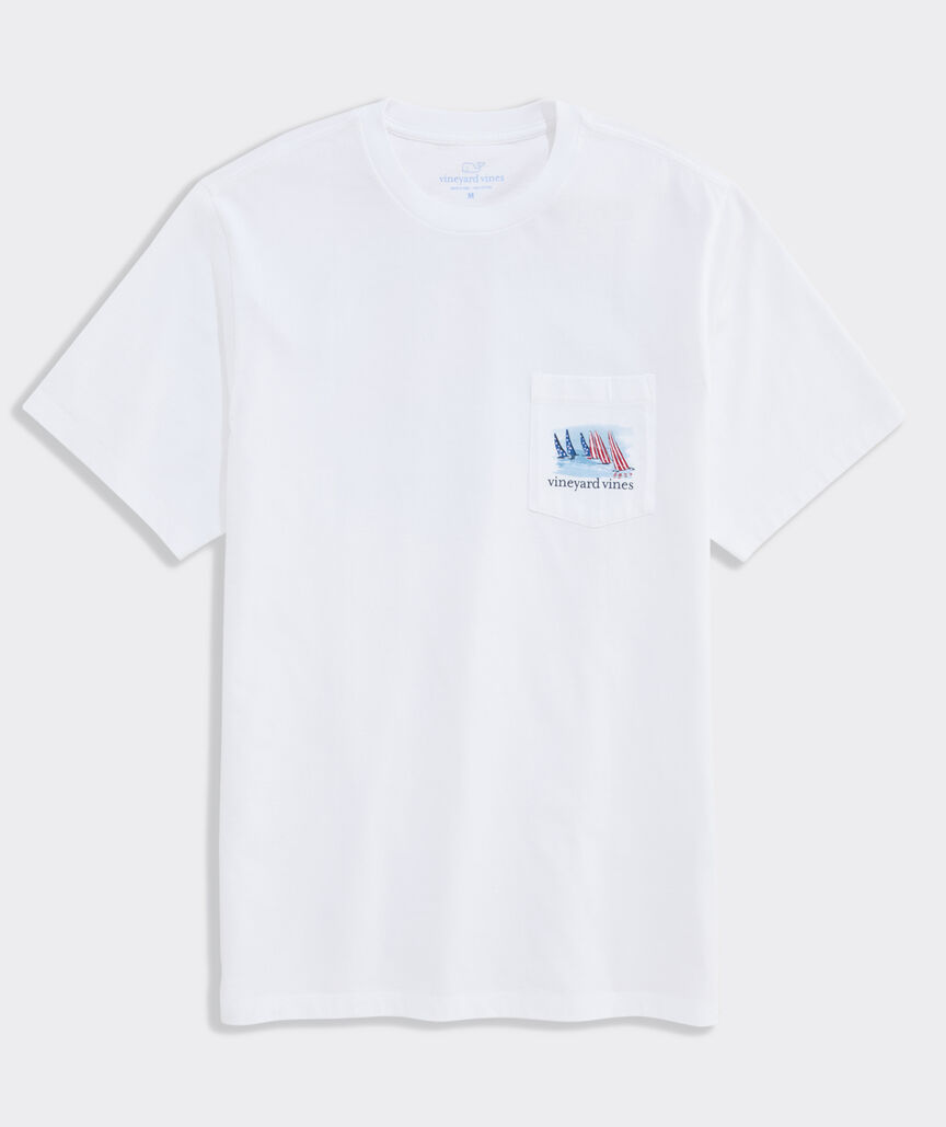 American Flag Sails Short-Sleeve Pocket Tee