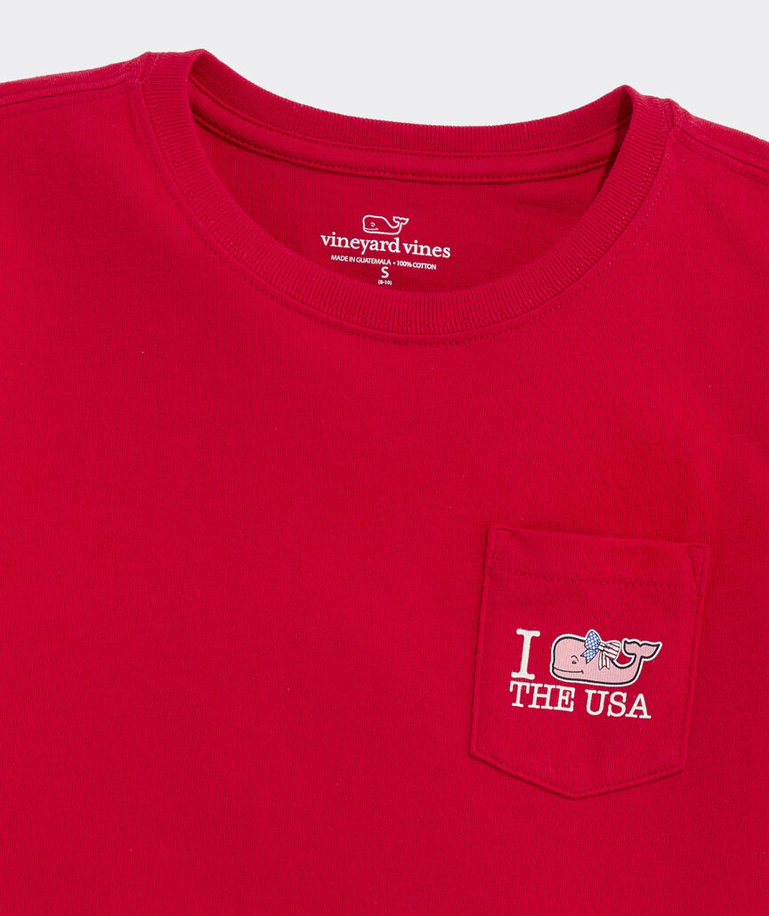 Girls' I Whale the USA Short-Sleeve Pocket Tee