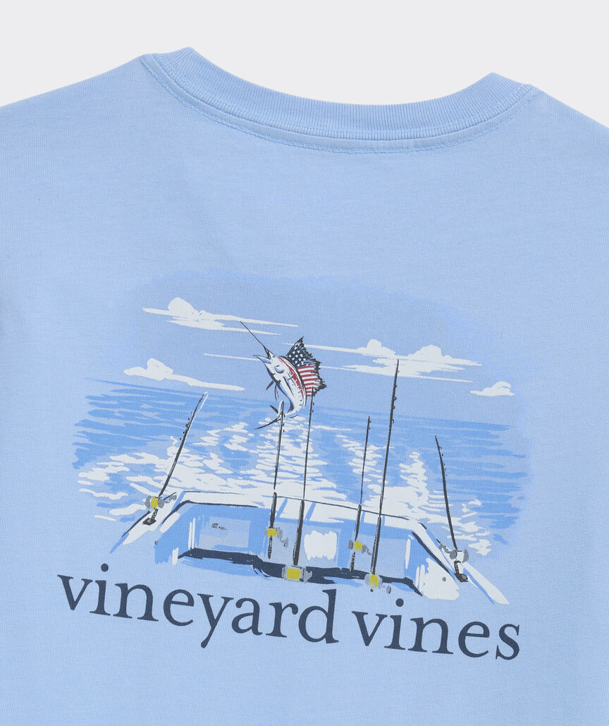 Boys' USA Marlin Fishing Short-Sleeve Pocket Tee