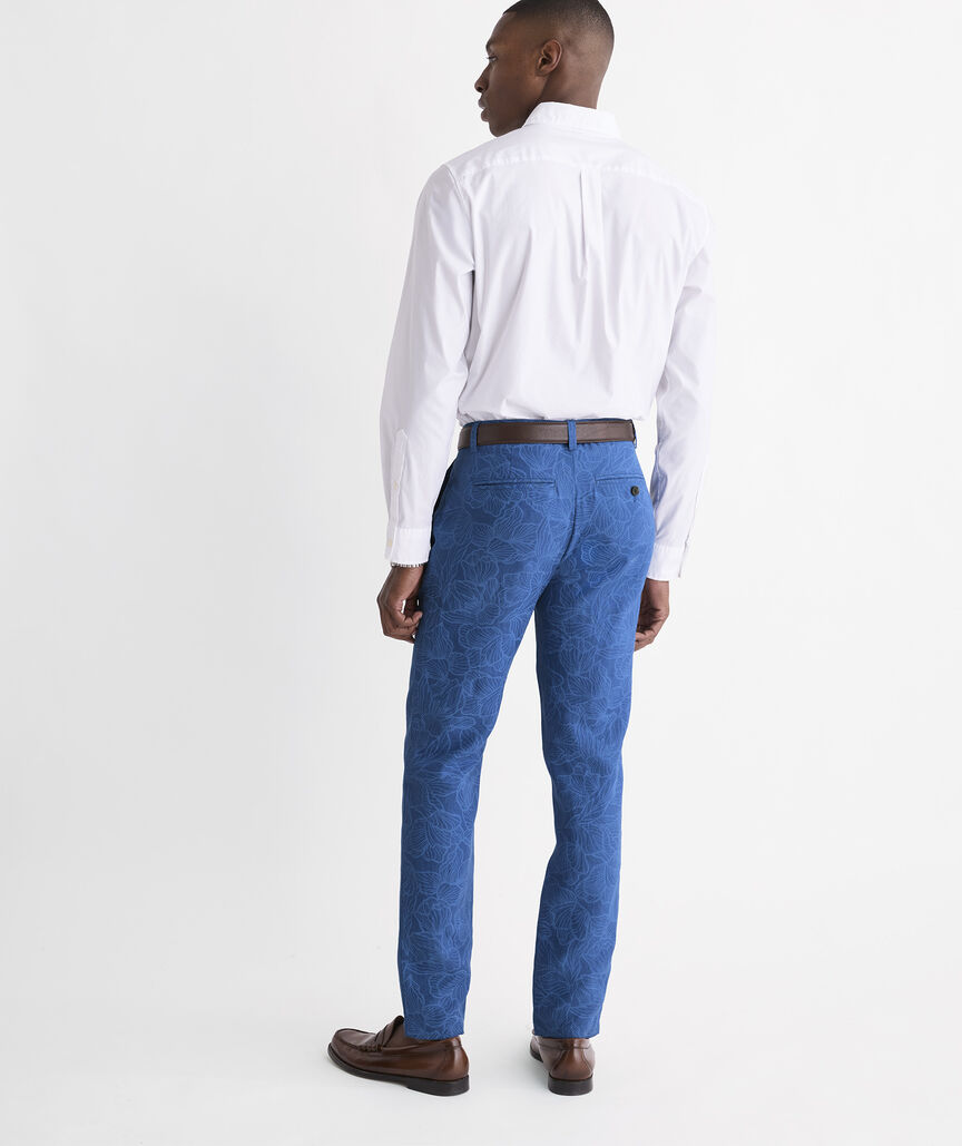 Kentucky Derby Floral Lines Linen Breaker Pants