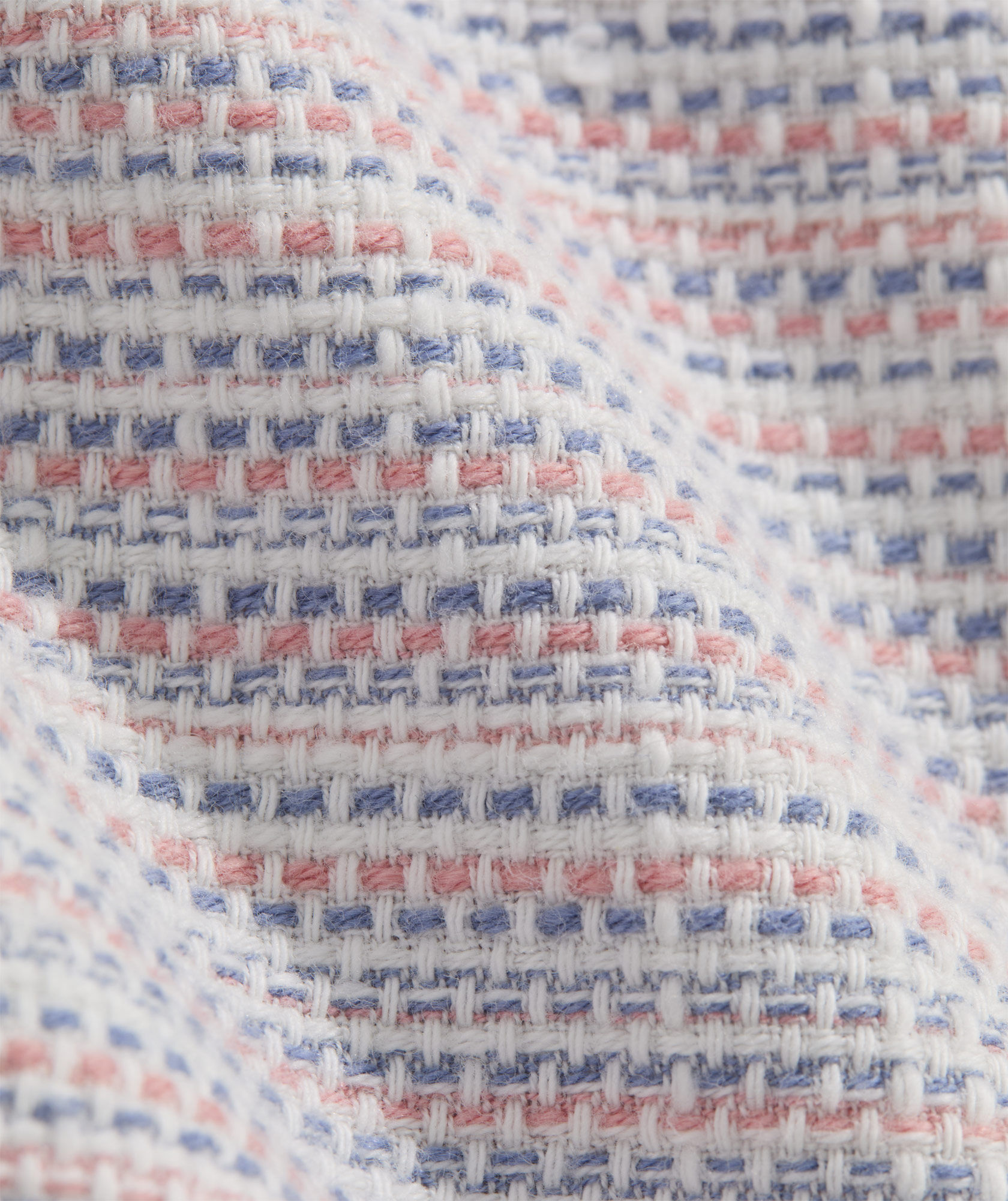 Coral Stripe Textured Cotton Short-Sleeve Cabana Shirt