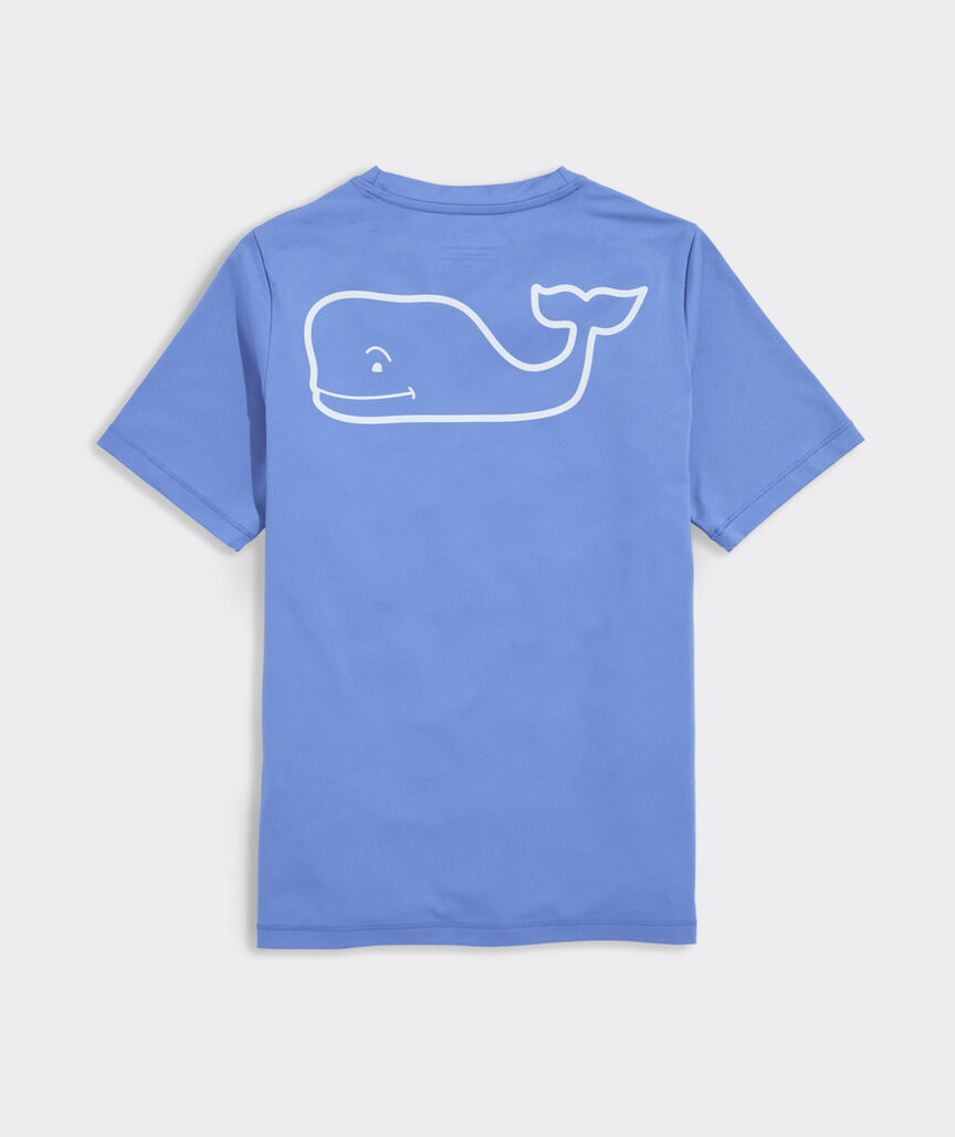 Boys' Performance Whale Outline Short-Sleeve Harbor Sun Tee