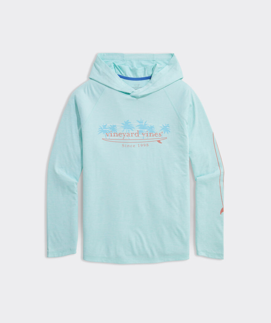 Palm Tree Surf Logo Long-Sleeve Harbor Performance Tee