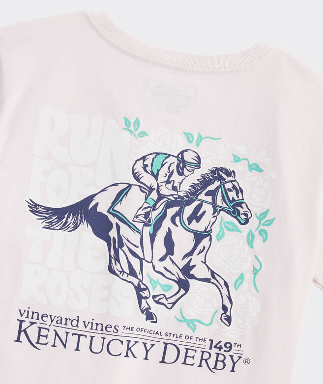 Kentucky Derby Girls' Run For The Roses Short-Sleeve Pocket Tee