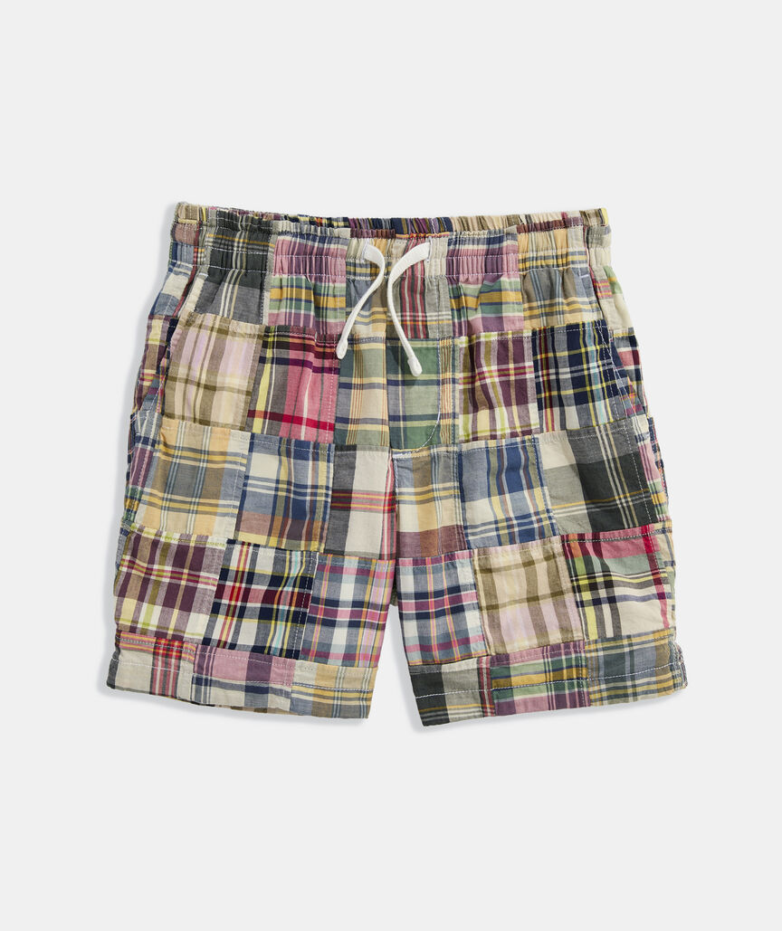 Boys' Patchwork Madras Pull-On Shorts