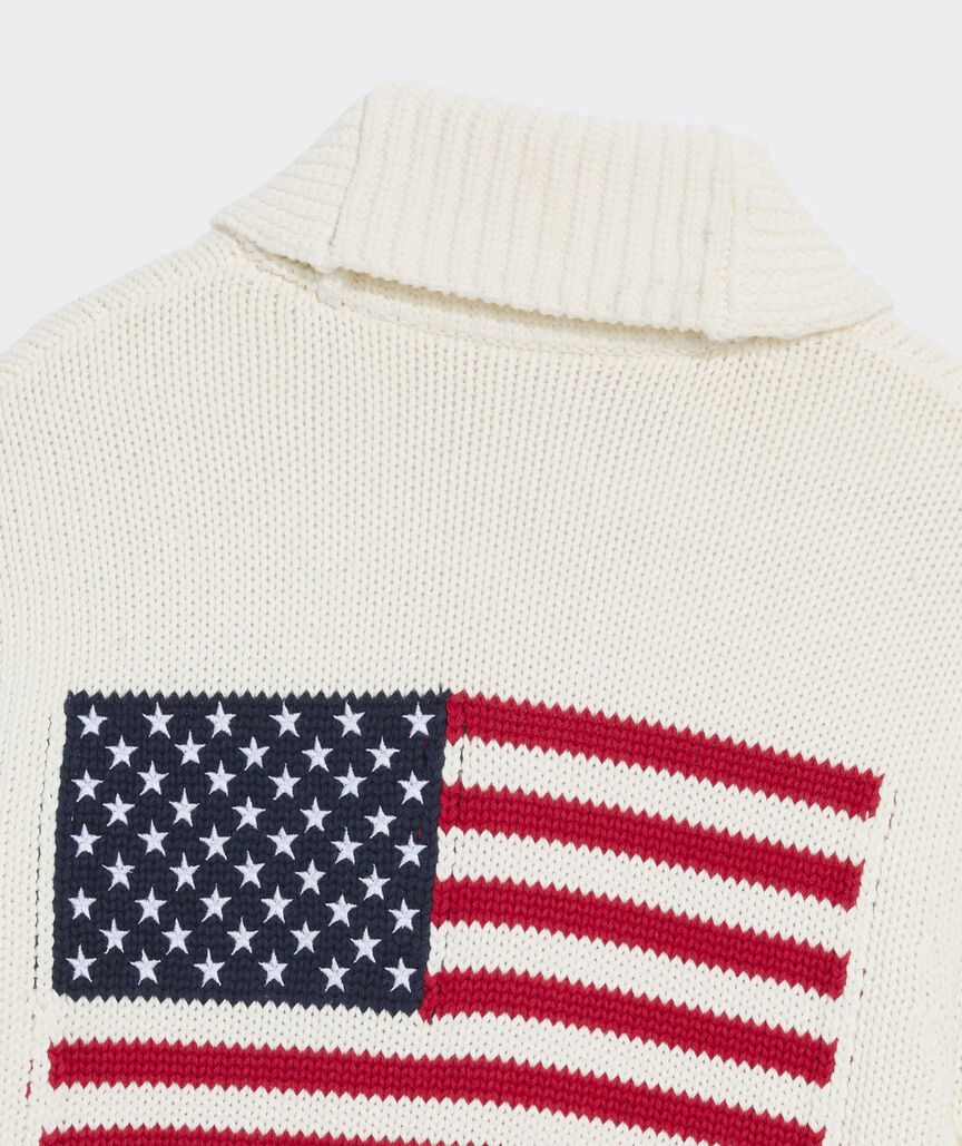 Americana Cotton Shawl Cardigan