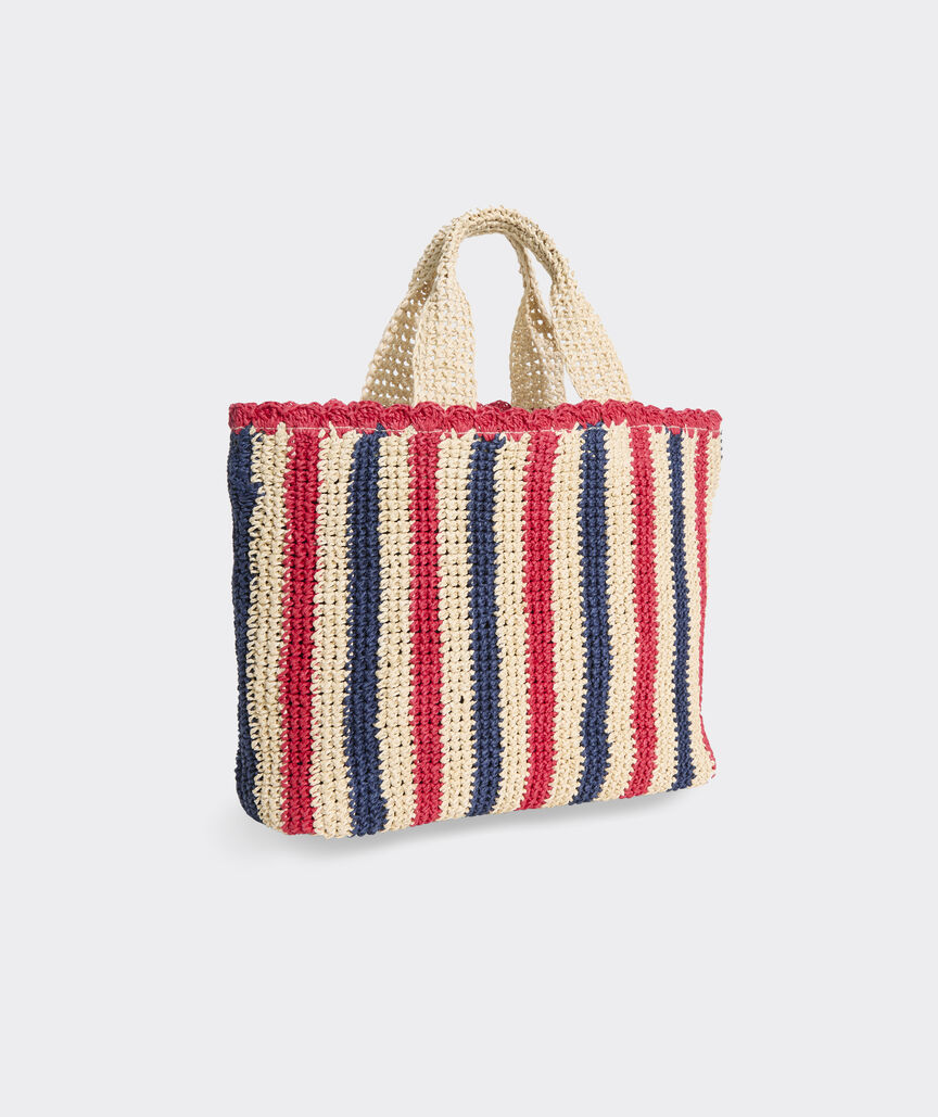 Striped Straw Tote