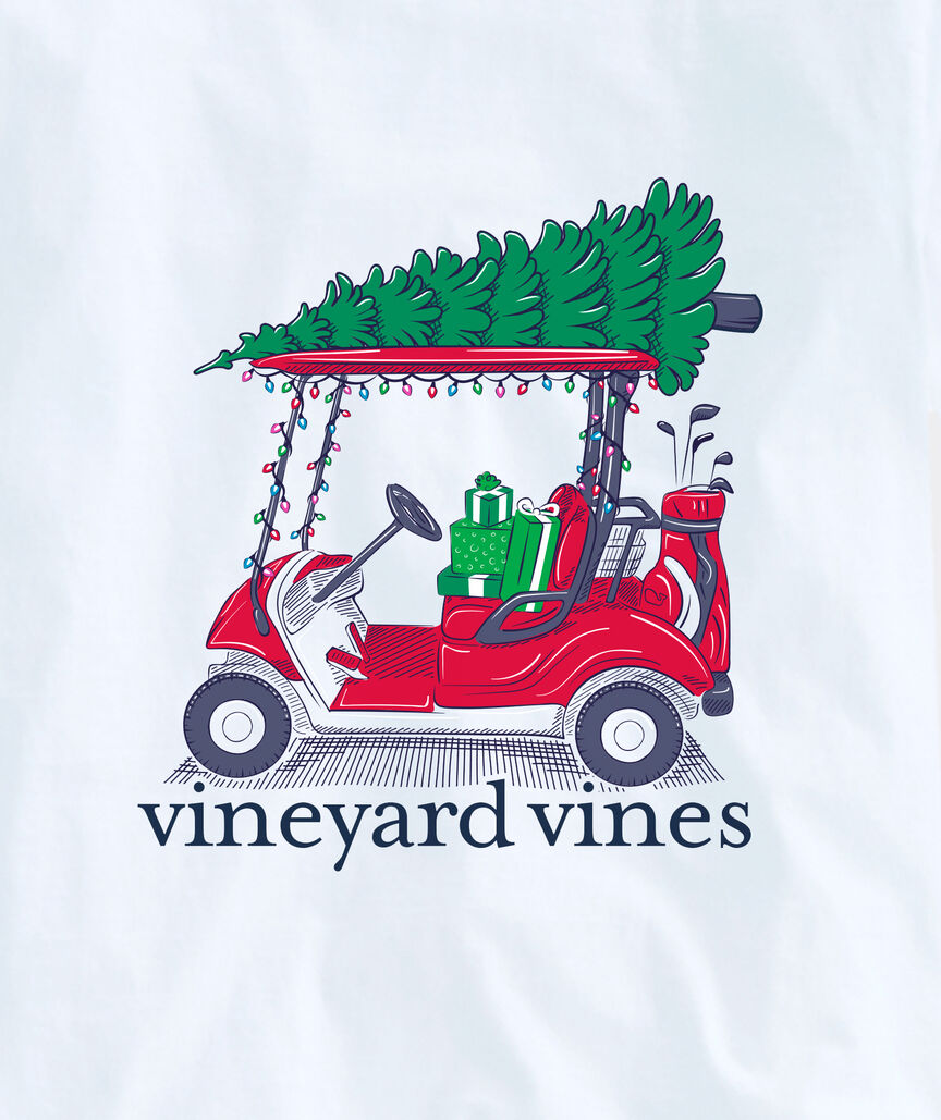Christmas Golf Cart Long-Sleeve Tee