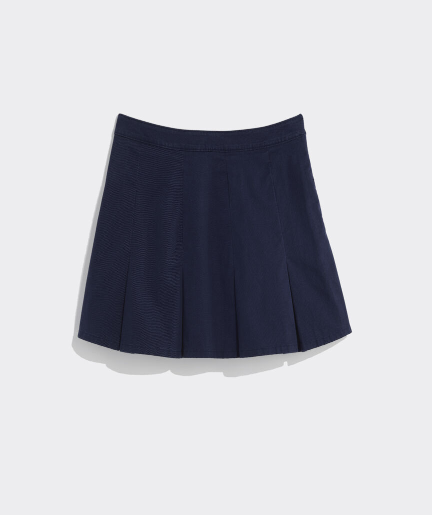 Shop Stretch Twill Pleated Mini Skirt at vineyard vines