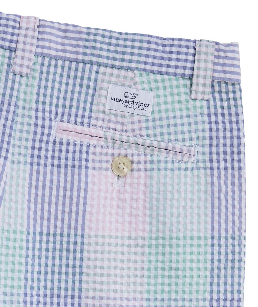 OUTLET Boys' Seersucker Plaid Breaker Shorts