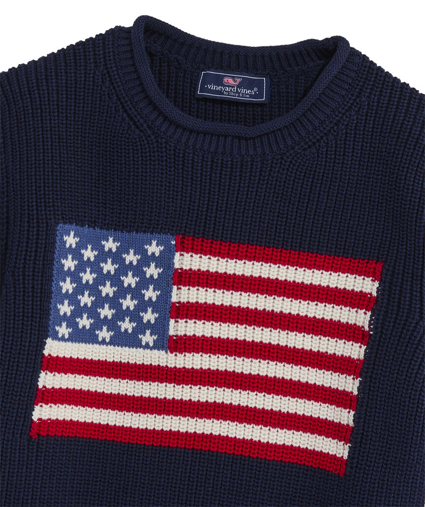 OUTLET Kids' American Flag Cotton Rollneck Sweater