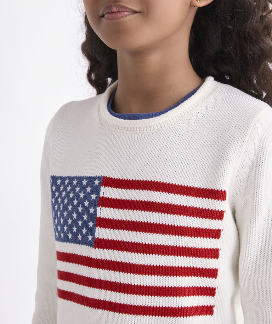 Girls' Katie Cotton Americana Rollneck Sweater