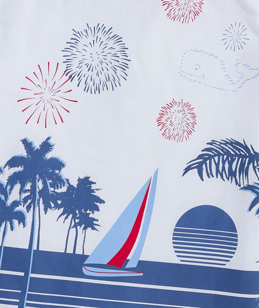 Boys' 4th Of July Scenic Short-Sleeve Cabana Shirt